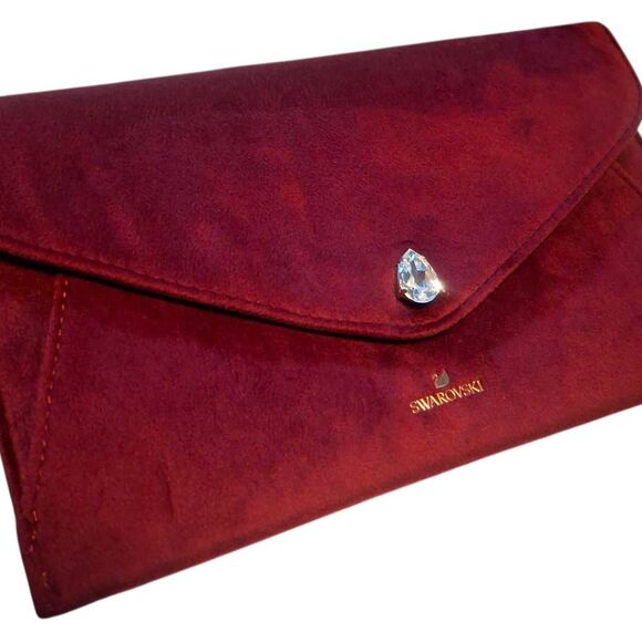 Swarovski Red Velvet Crystal Clutch Purse Evening Bag Elegant NWT - Picture 1 of 6